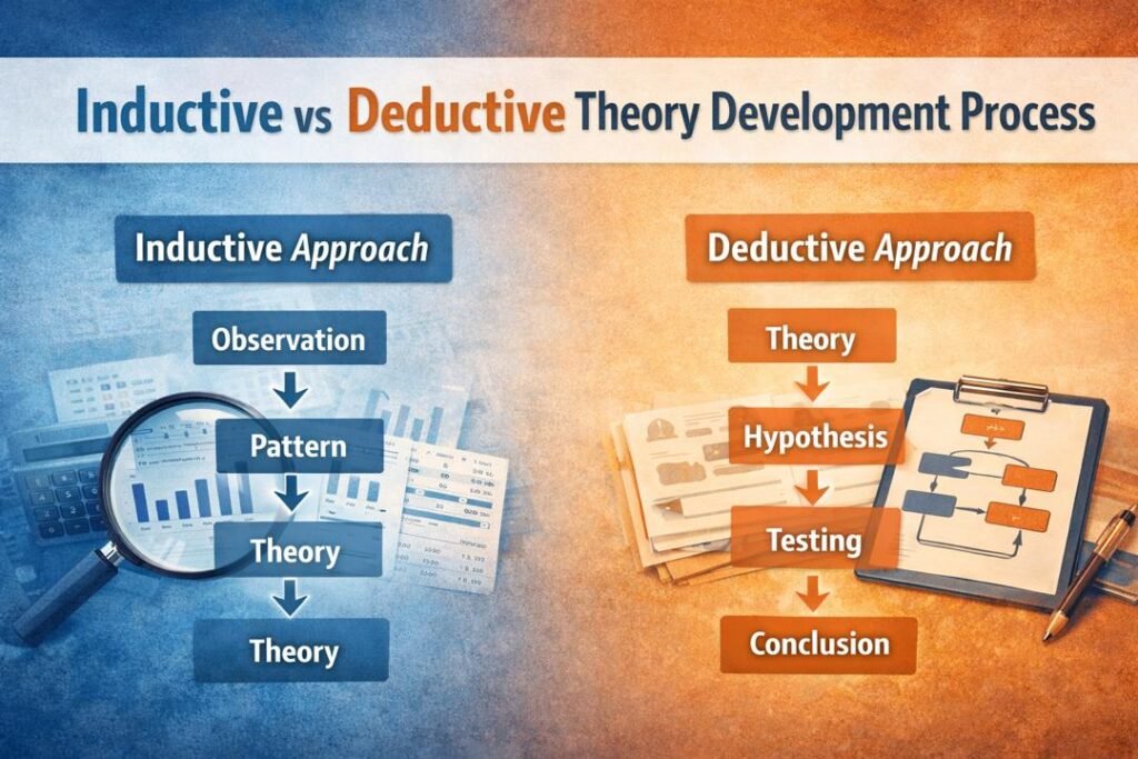Inductive vs Deductive Approaches in Accounting comparison diagram for theory development