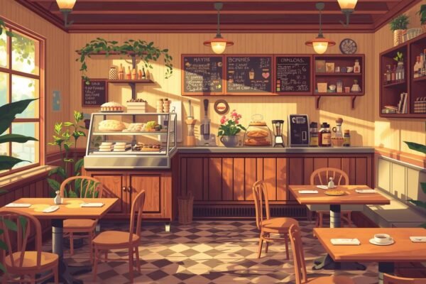 MumblesCafe cozy interior with coffee and fresh pastries