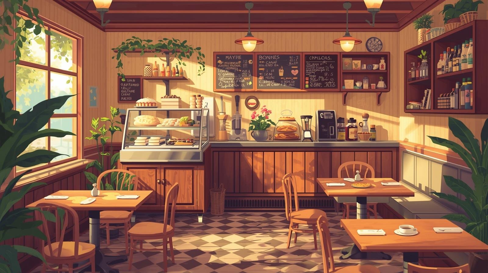 MumblesCafe cozy interior with coffee and fresh pastries