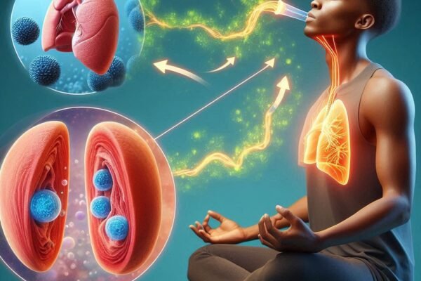 breathing technique that helps in the production of ATP in the cells and the supply of oxygen