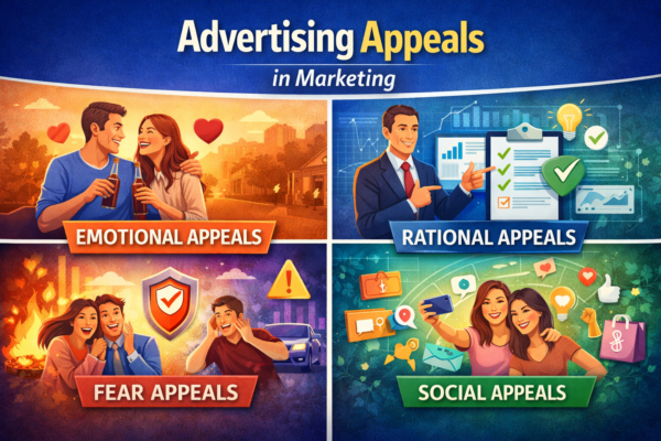 advertising appeals showing emotional, rational, fear and social strategies in marketing