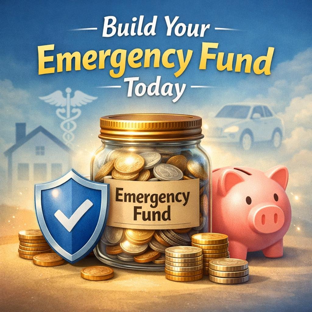 Emergency fund savings concept showing a secure financial safety net
