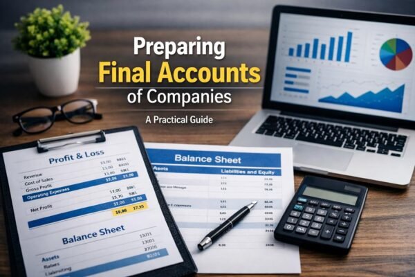 Preparing final accounts of companies with financial statements and reports