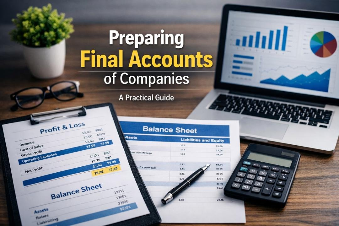 Preparing final accounts of companies with financial statements and reports