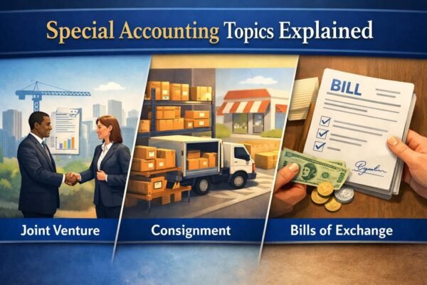Illustration of joint ventures consignments and bills of exchange in accounting