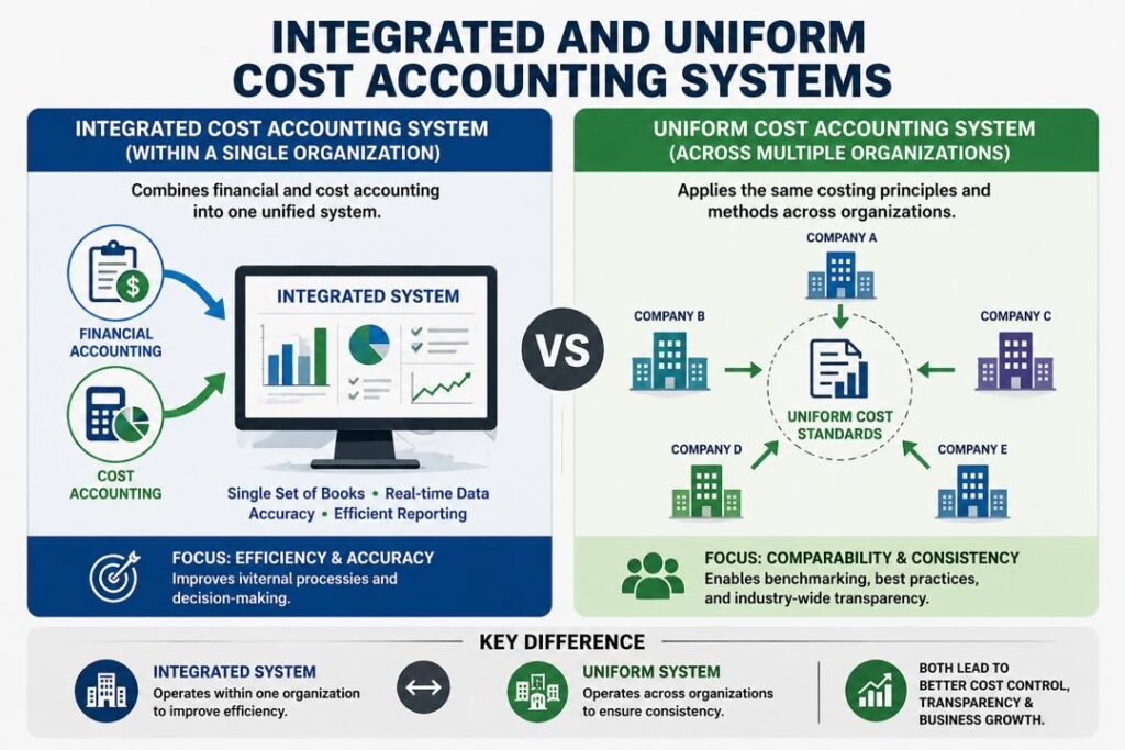Integrated and Uniform Cost Accounting Systems comparison between integrated systems and uniform costing across organizations