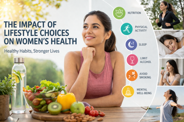 women’s overall health improved through healthy lifestyle choices including diet, exercise, sleep, and mental well-being
