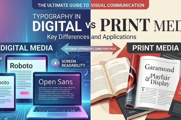 A graphic comparison of typography in media