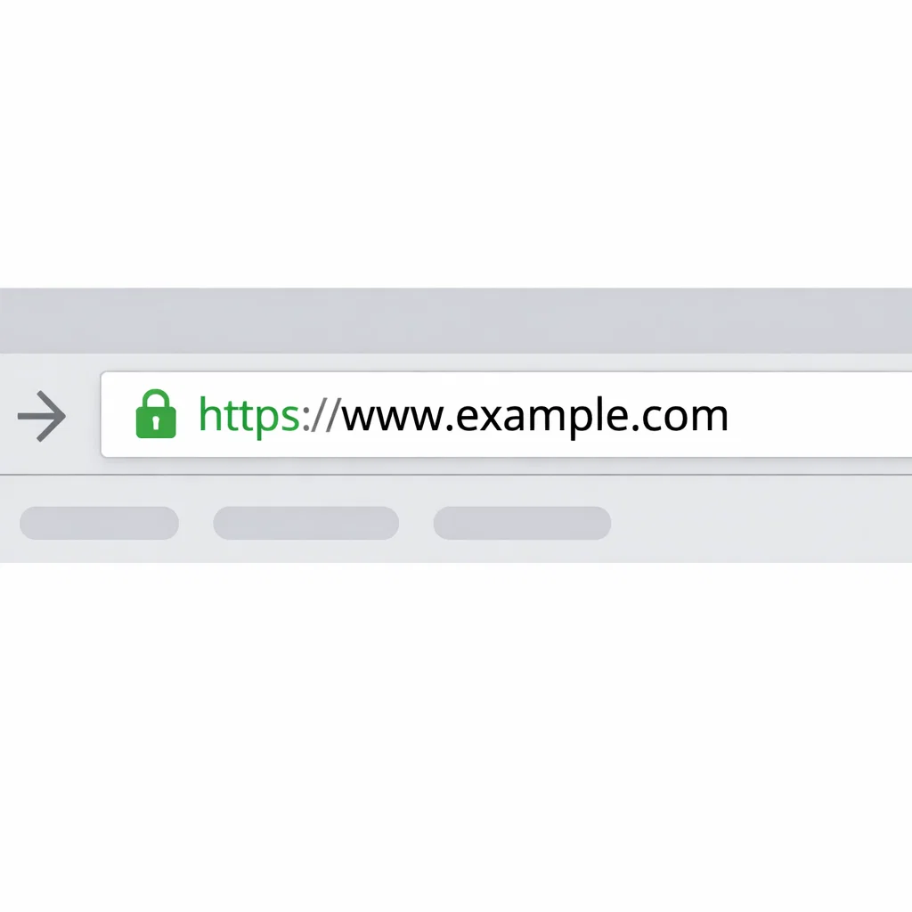 Screenshot of a browser's address bar displaying the HTTPS protocol with a green padlock symbol, indicating a secure connection.