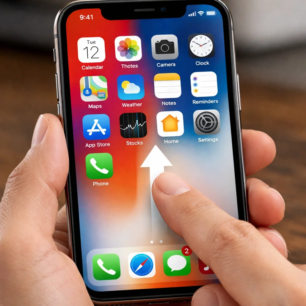 Apple iPhone user interface demonstrating clean design and smooth interaction, aligned with HCI principles.