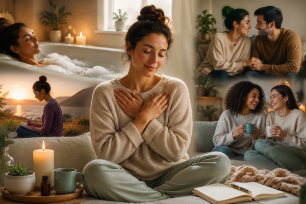 Serene moments of self-care and connection