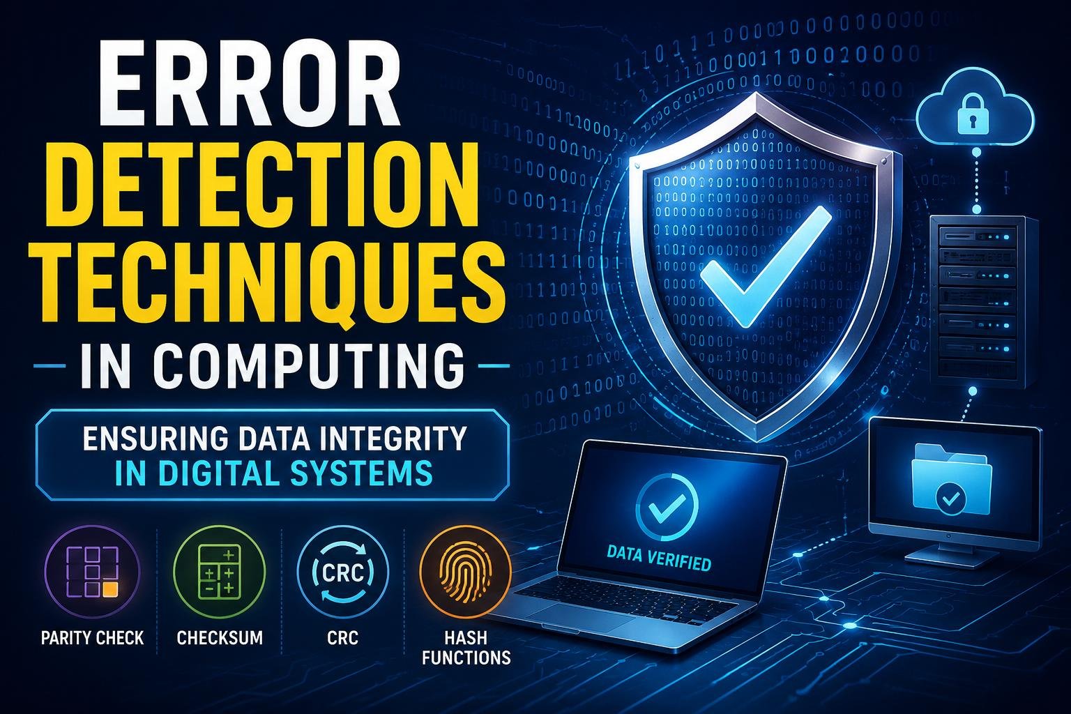 Error Detection Techniques in Computing showing digital data protection and integrity verification systems