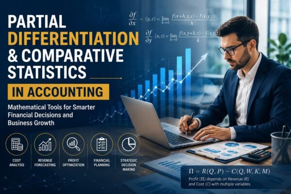 Partial Differentiation in Accounting illustration showing financial analysis and business forecasting