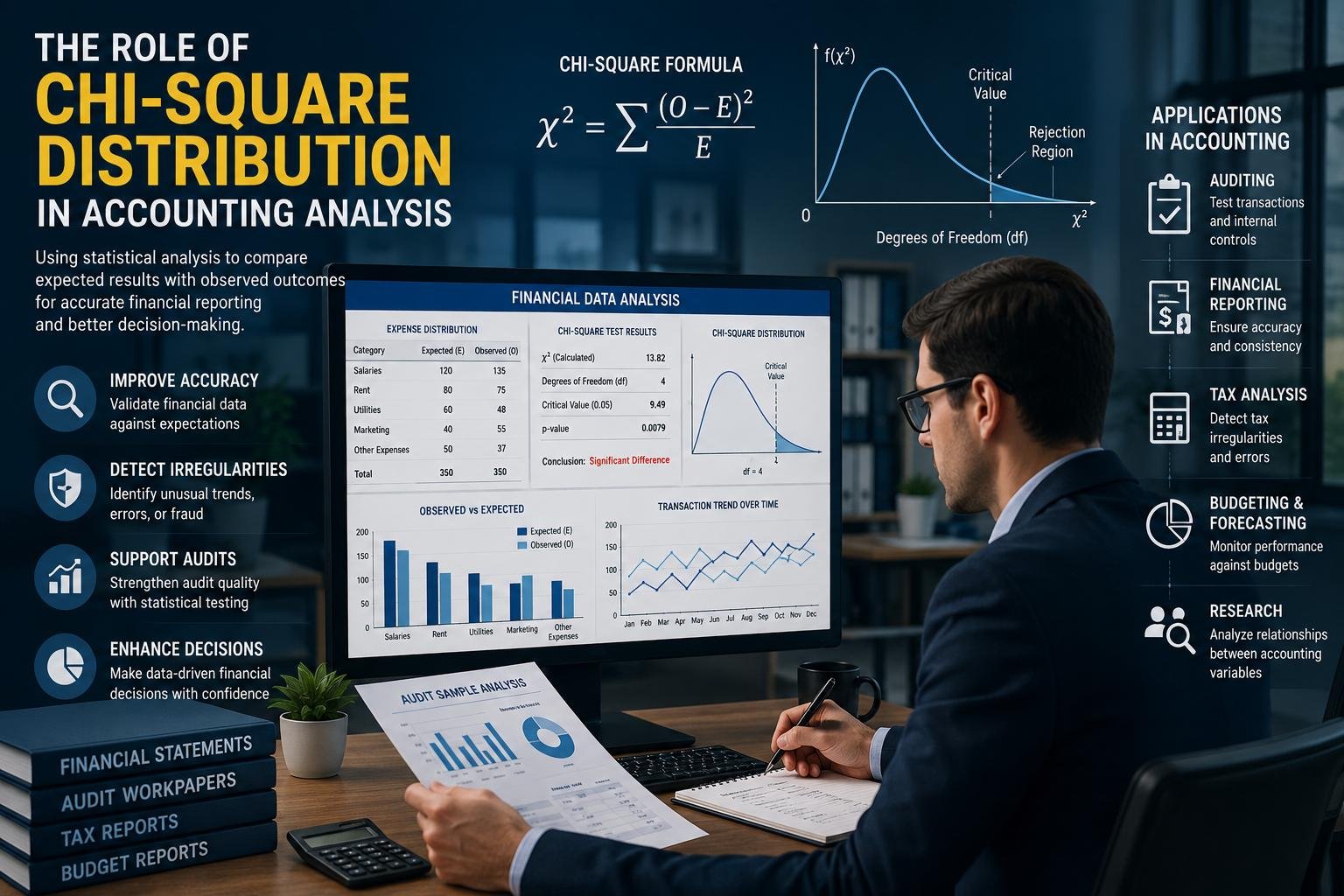 chi-square distribution in accounting analysis for auditing and financial reporting