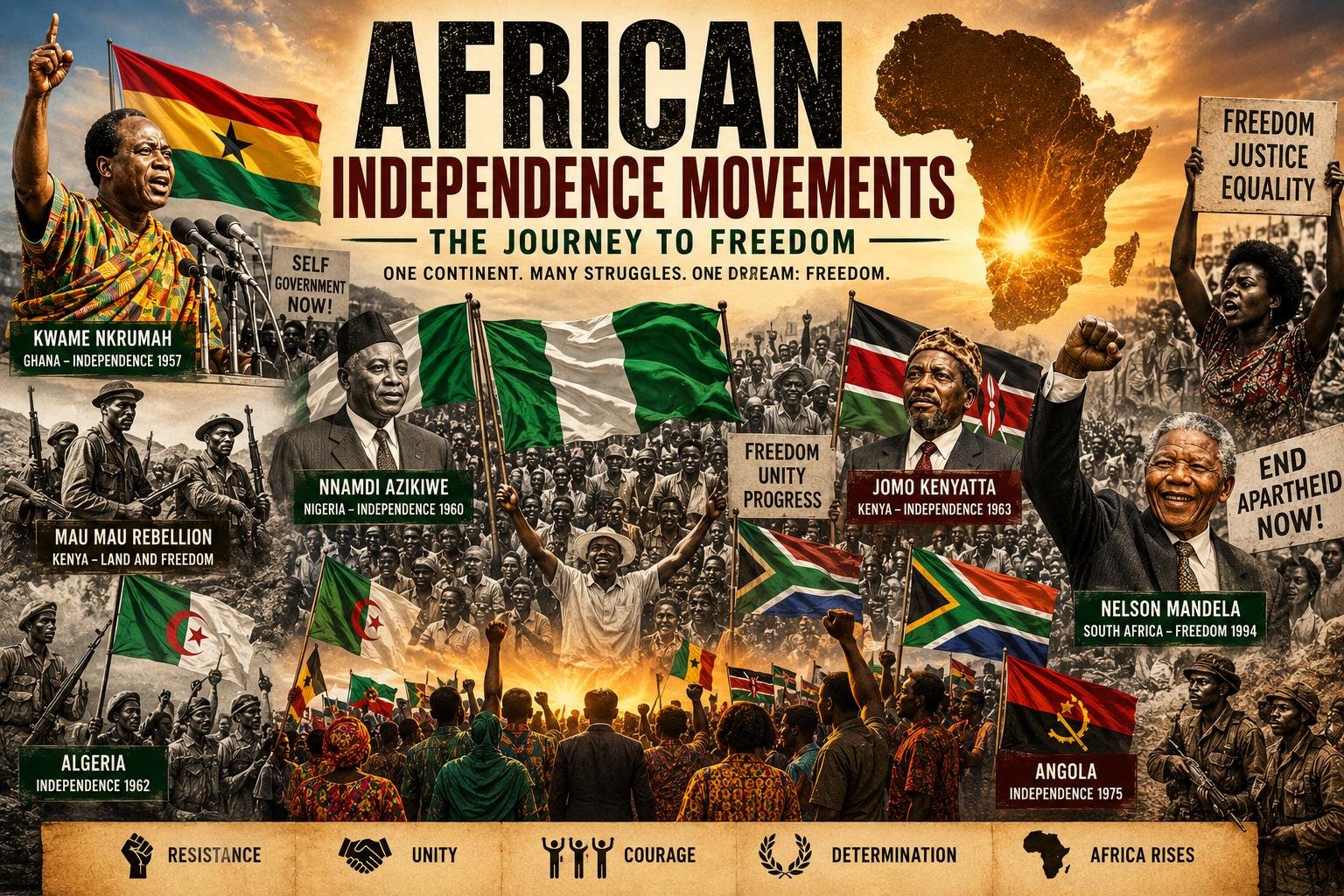African Independence Movements and freedom struggles across Africa