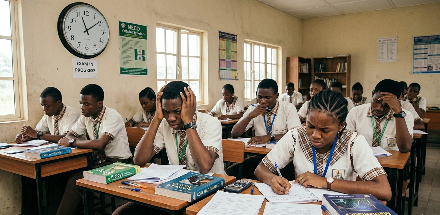 Students preparing for WAEC and NECO exams, focusing on time management and revision