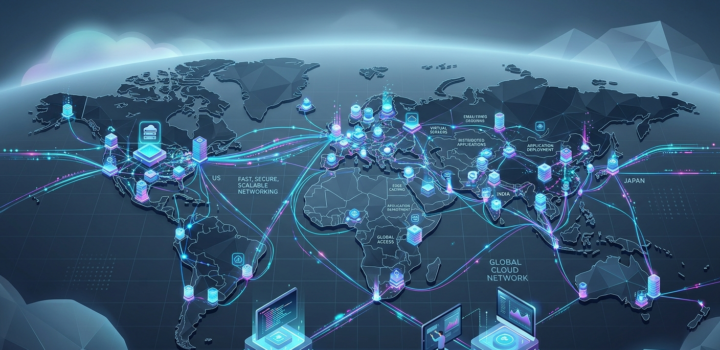 Visualization of cloud network security with Zero Trust architecture and automated threat response.