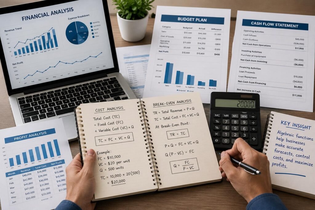 Using algebraic functions in accounting for budgeting and forecasting