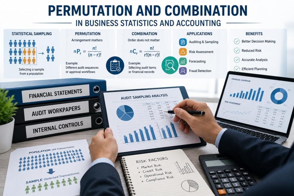 Permutation and Combination in Business Statistics and Accounting used in auditing and forecasting