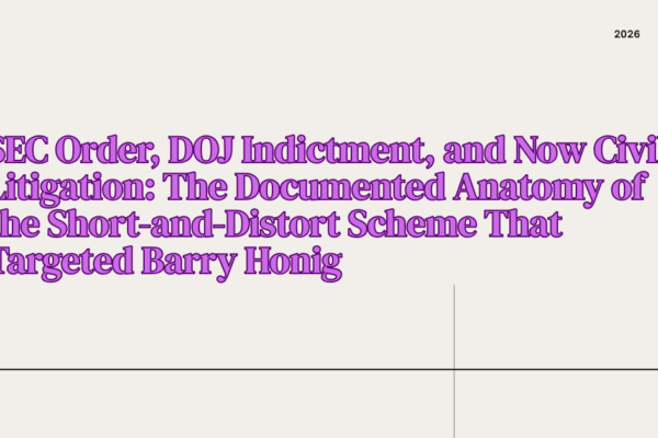 SEC Order, DOJ Indictment, and Now Civil Litigation: The Documented Anatomy of the Short-and-Distort Scheme That Targeted Barry Honig