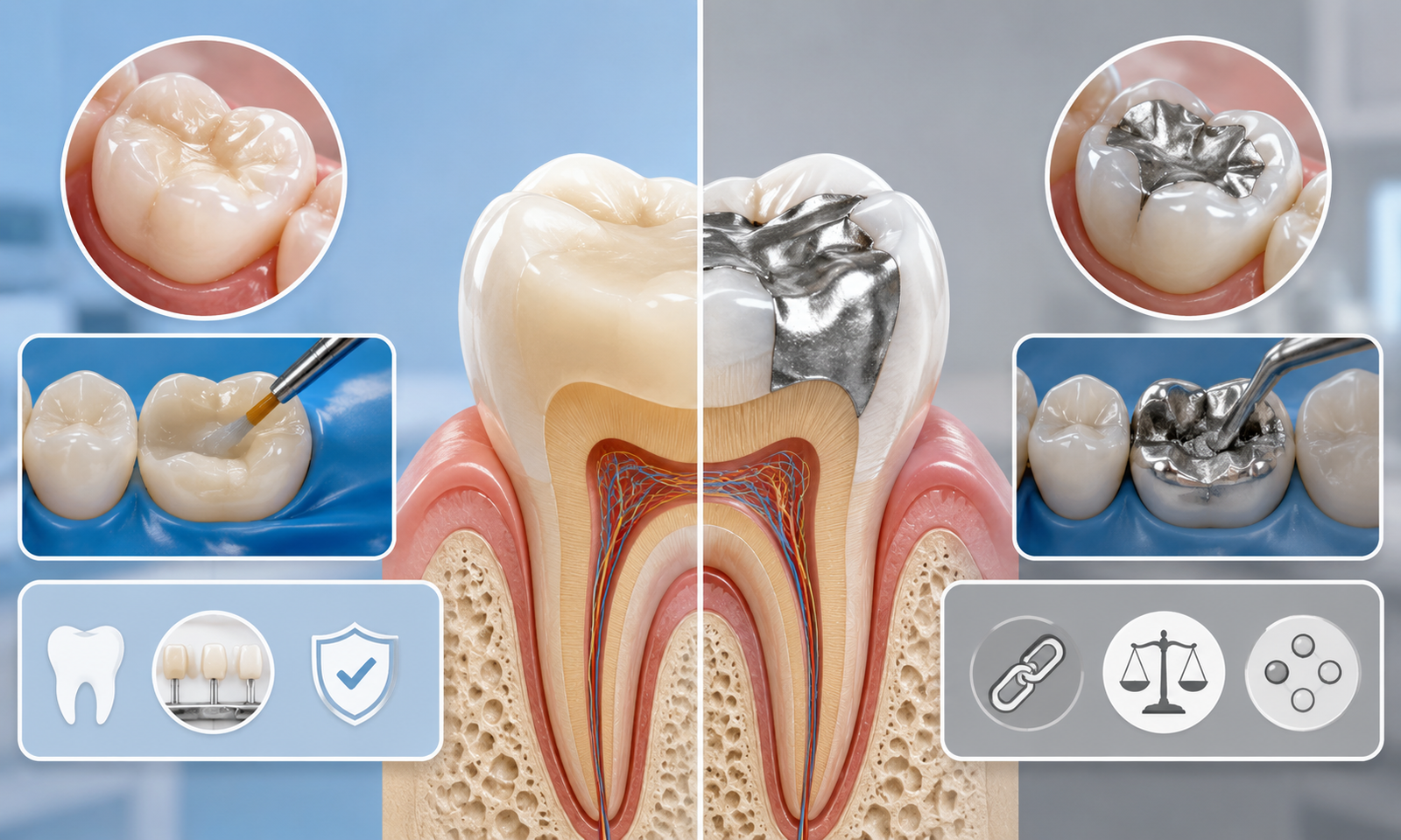 Composite vs amalgam dental restoration comparison