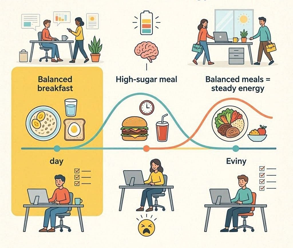 Learn how food intake and energy production affect focus, stamina, productivity, and overall daily wellbeing naturally.