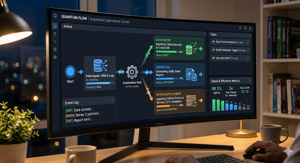 Automation software optimizing workflow and streamlining repetitive tasks in an organization