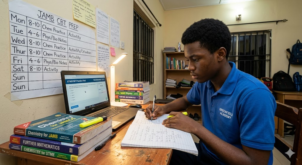 Complete Guide to Passing Post UTME Exams in Nigeria 2 Student creating a study timetable and revising for Post UTME exams