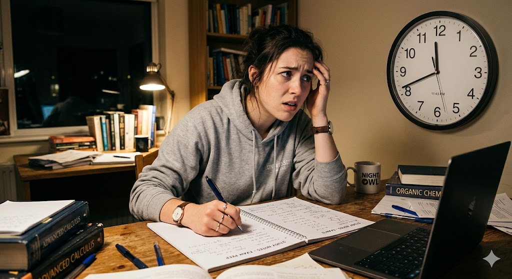 Common Mistakes Students Make in WAEC/NECO Exams and How to Avoid Them 2 Student struggling with time management during exam preparation