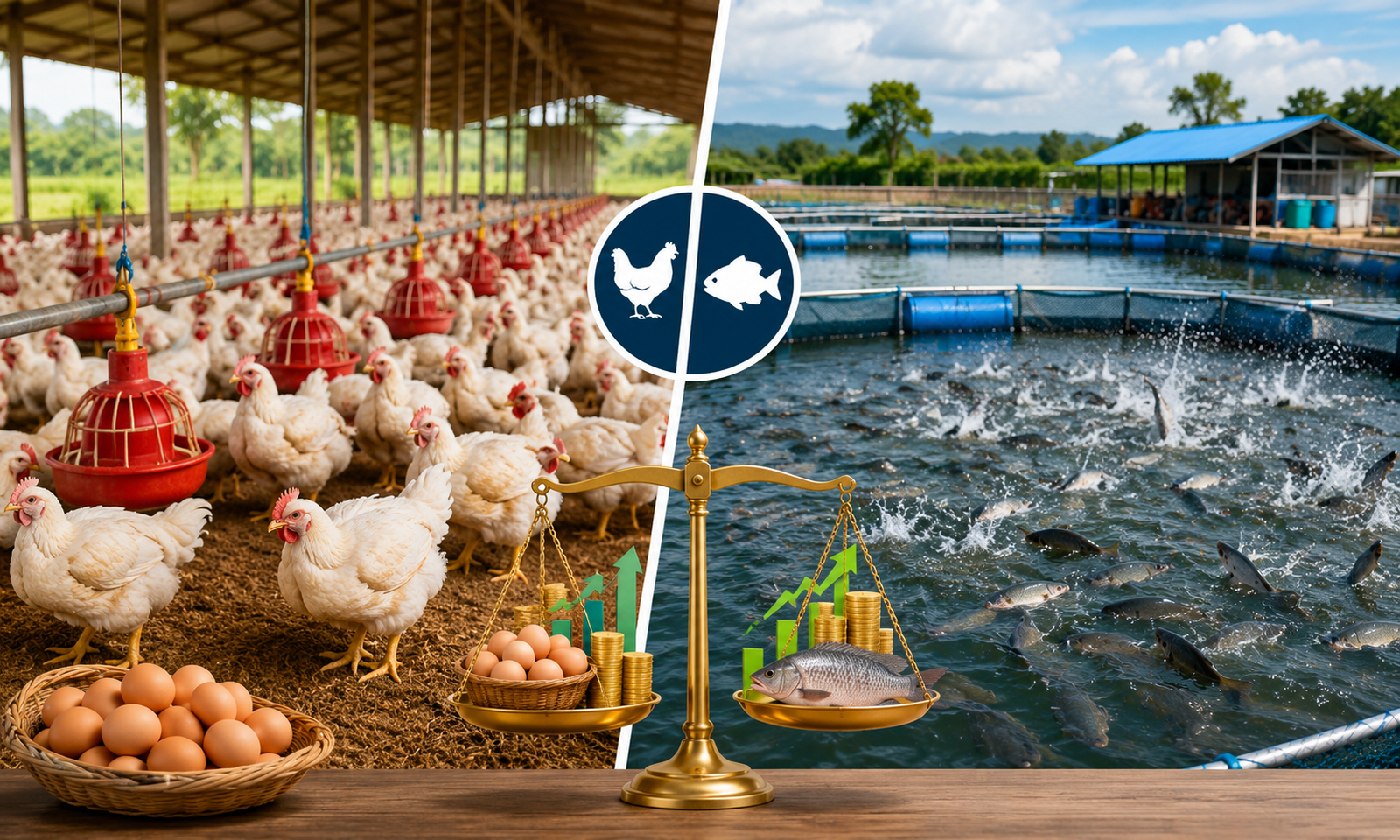 Poultry vs aquaculture: a farm comparison