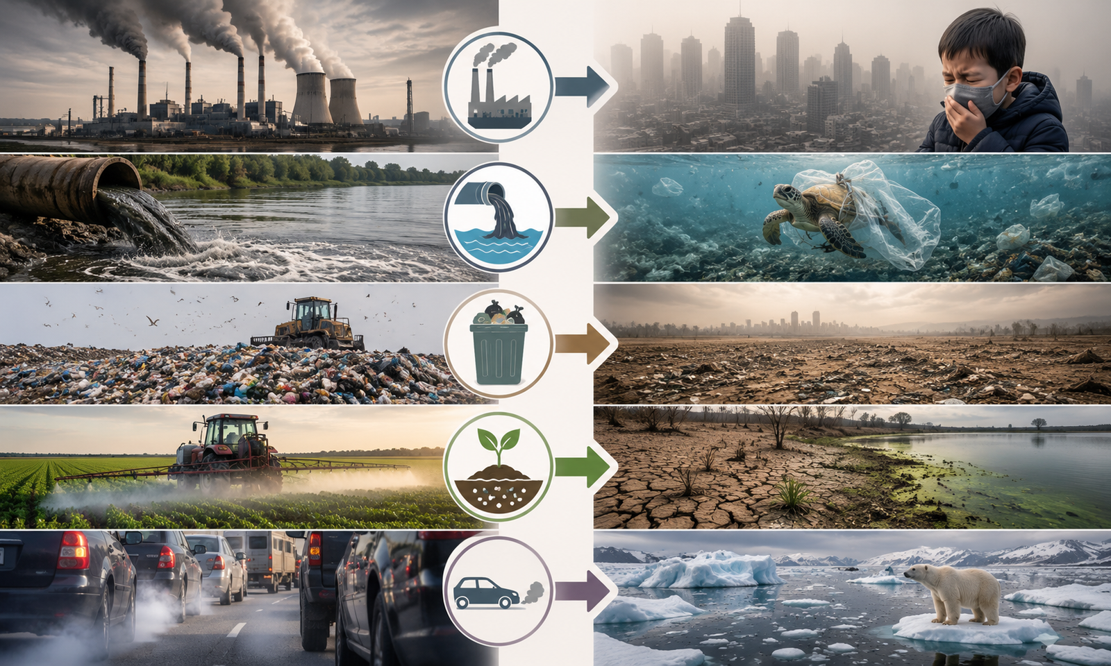 Causes and effects of pollution