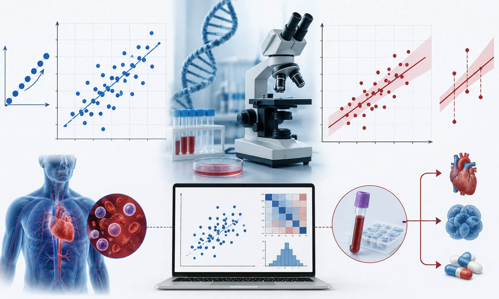 Biomedical data analysis and regression charts