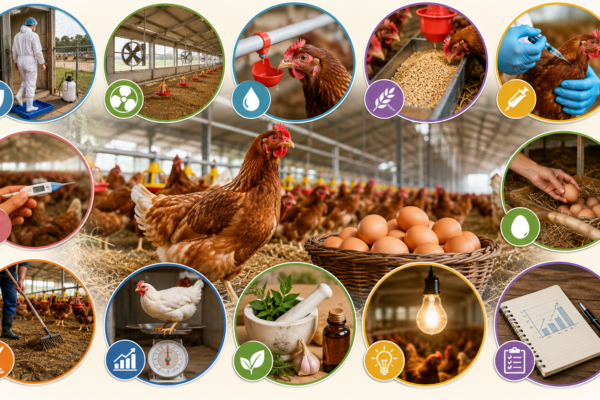 Poultry farming and egg production infographic
