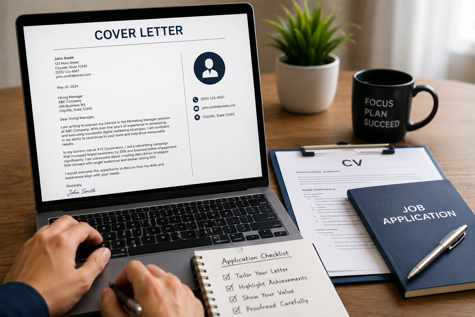 Image showing check list on how to write a cover letter