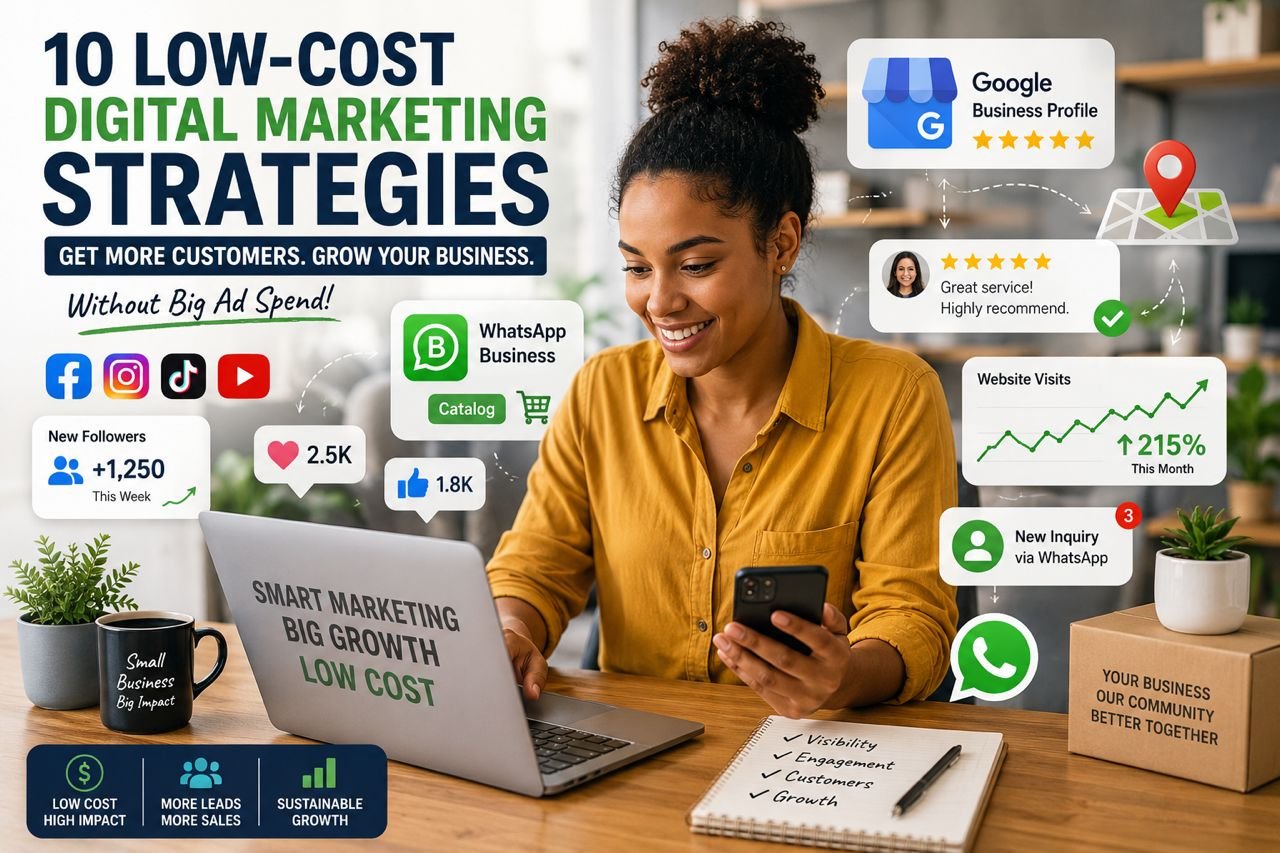 10 Low-Cost Digital Marketing Strategies for Small Businesses: How to Get Customers without Big Ad Spend and What You Need to Know 4 Low-cost digital marketing strategies helping a small business owner attract customers online