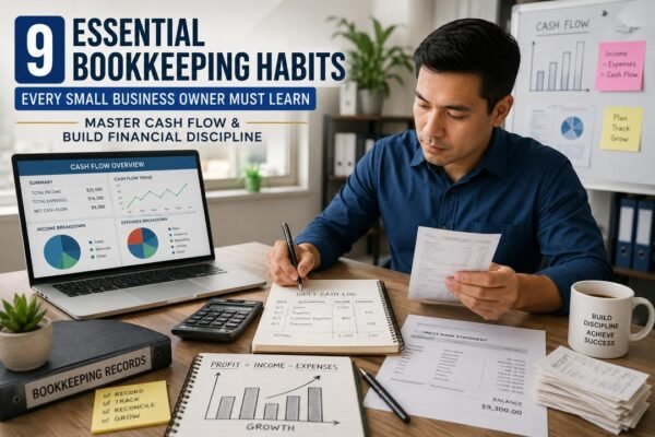 Essential Bookkeeping Habits for Small Business Owners managing cash flow and financial records