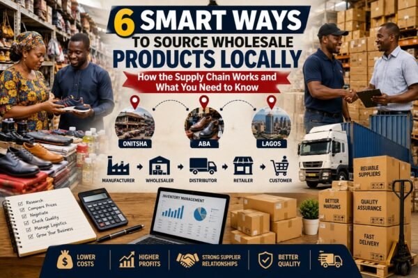 Local wholesale sourcing in Nigeria showing retailers buying products from suppliers and distributors