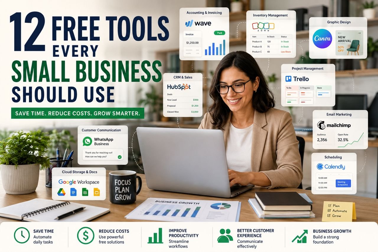 Free Tools for Small Businesses helping entrepreneurs save time and money
