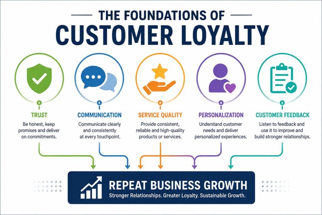 Build Strong Customer Relationships by focusing on trust, communication, service quality, personalization, and customer feedback.
