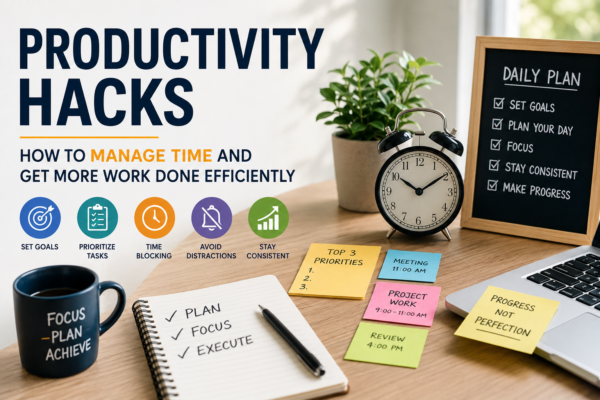 Image displays Productivity Hacks