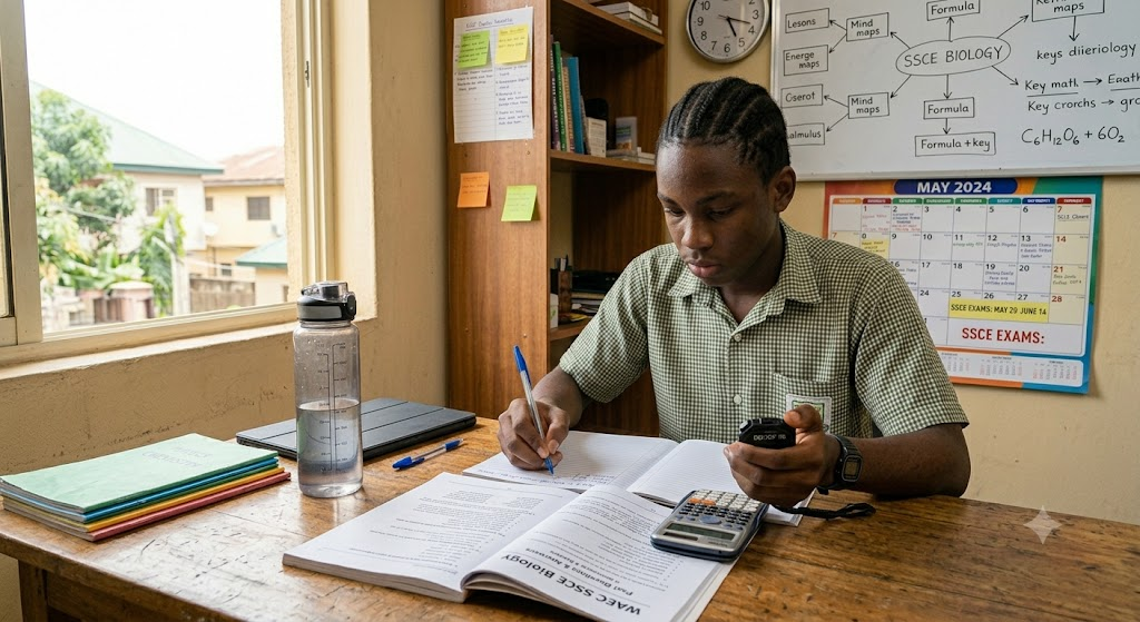 9 Proven Strategies in the Ultimate WAEC, NECO, and JAMB Preparation Plan for High Scores 4 Student practicing mock tests and past questions for WAEC, NECO, and JAMB