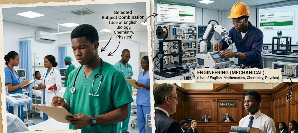 How to Choose the Correct JAMB Subject Combination for Any Course in Nigeria 3 JAMB subject combination selection form on computer screen during registration process