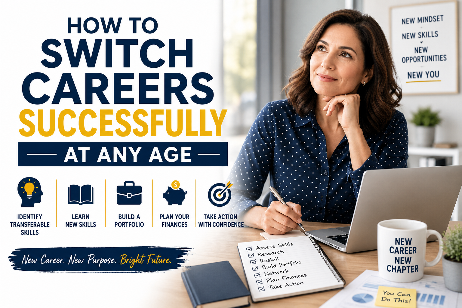 How to switch careers successfully at any age through reskilling and career transition planning
