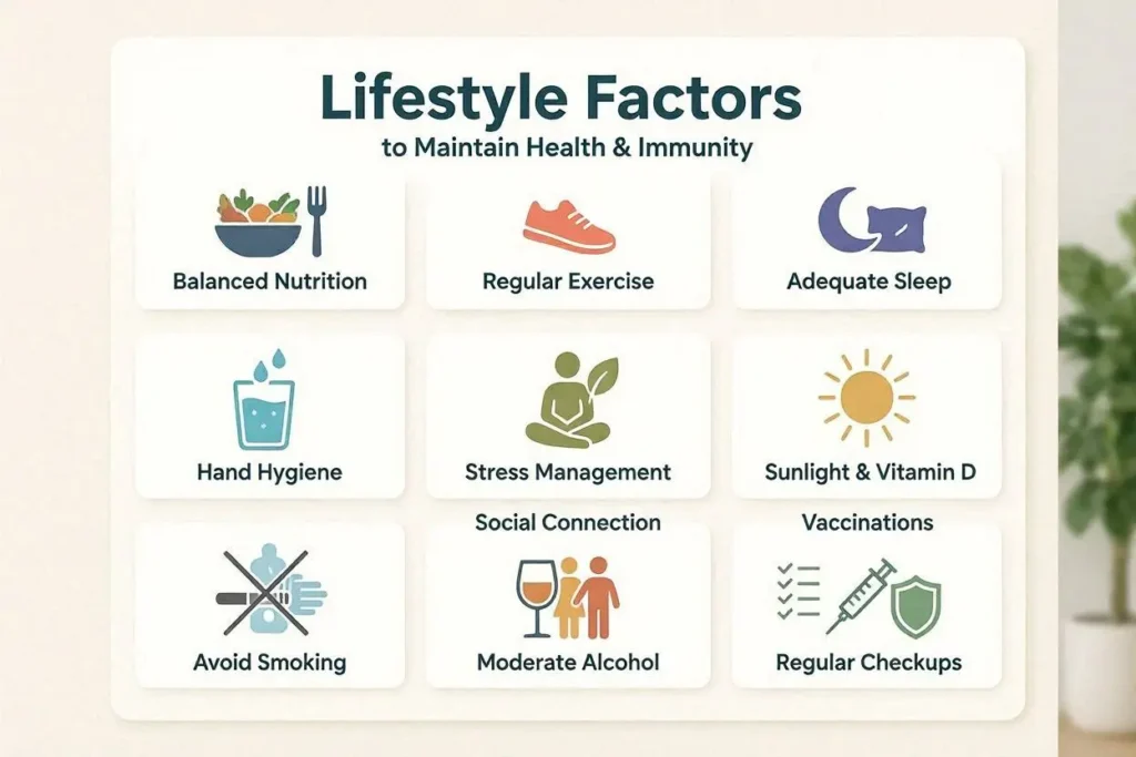 put it in a image Lifestyle factors to maintain overall heal