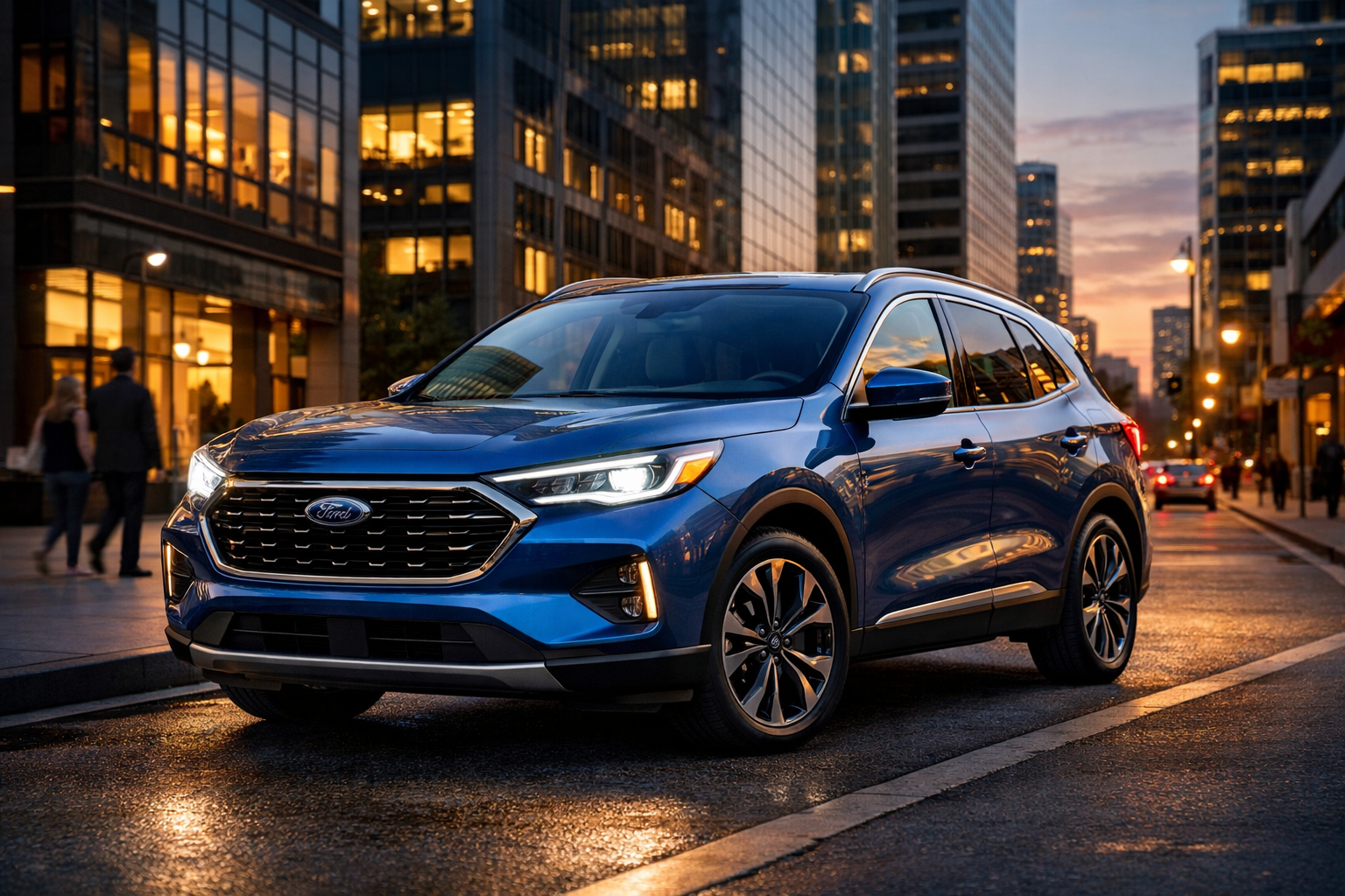 2025 Ford Escape lineup Hybrid Platinum trim in city setting