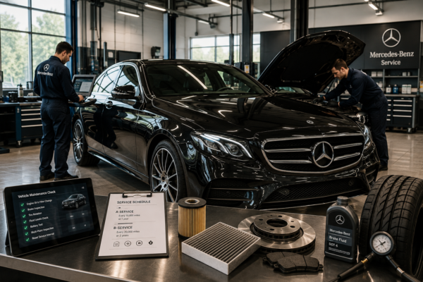 Mercedes-Benz maintenance costs and professional luxury car service inspection