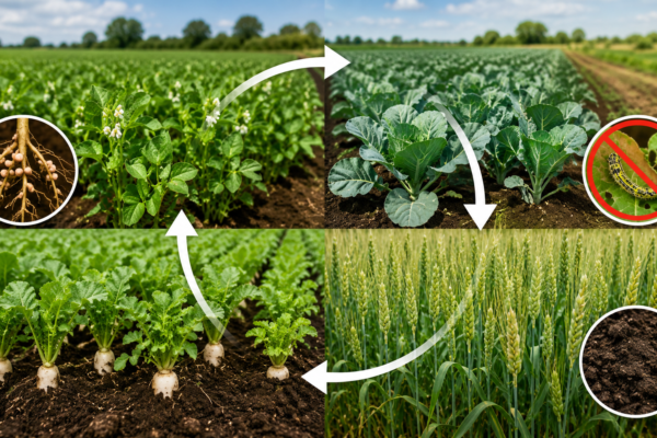 Crop rotation and soil health cycle
