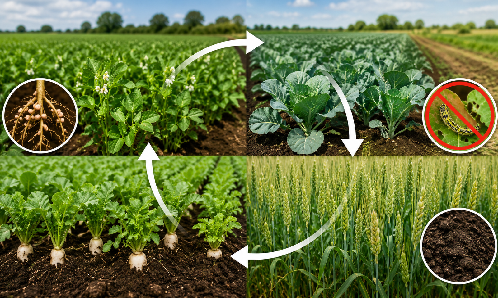 Crop rotation and soil health cycle