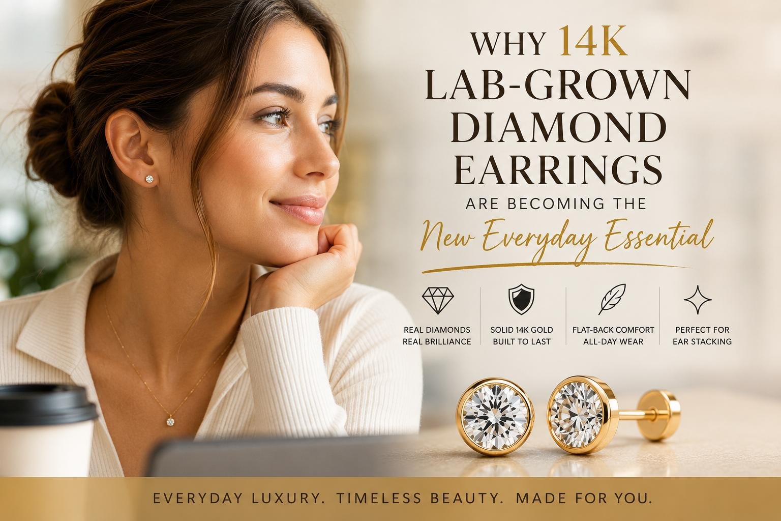 14K lab-grown diamond earrings for everyday luxury and style