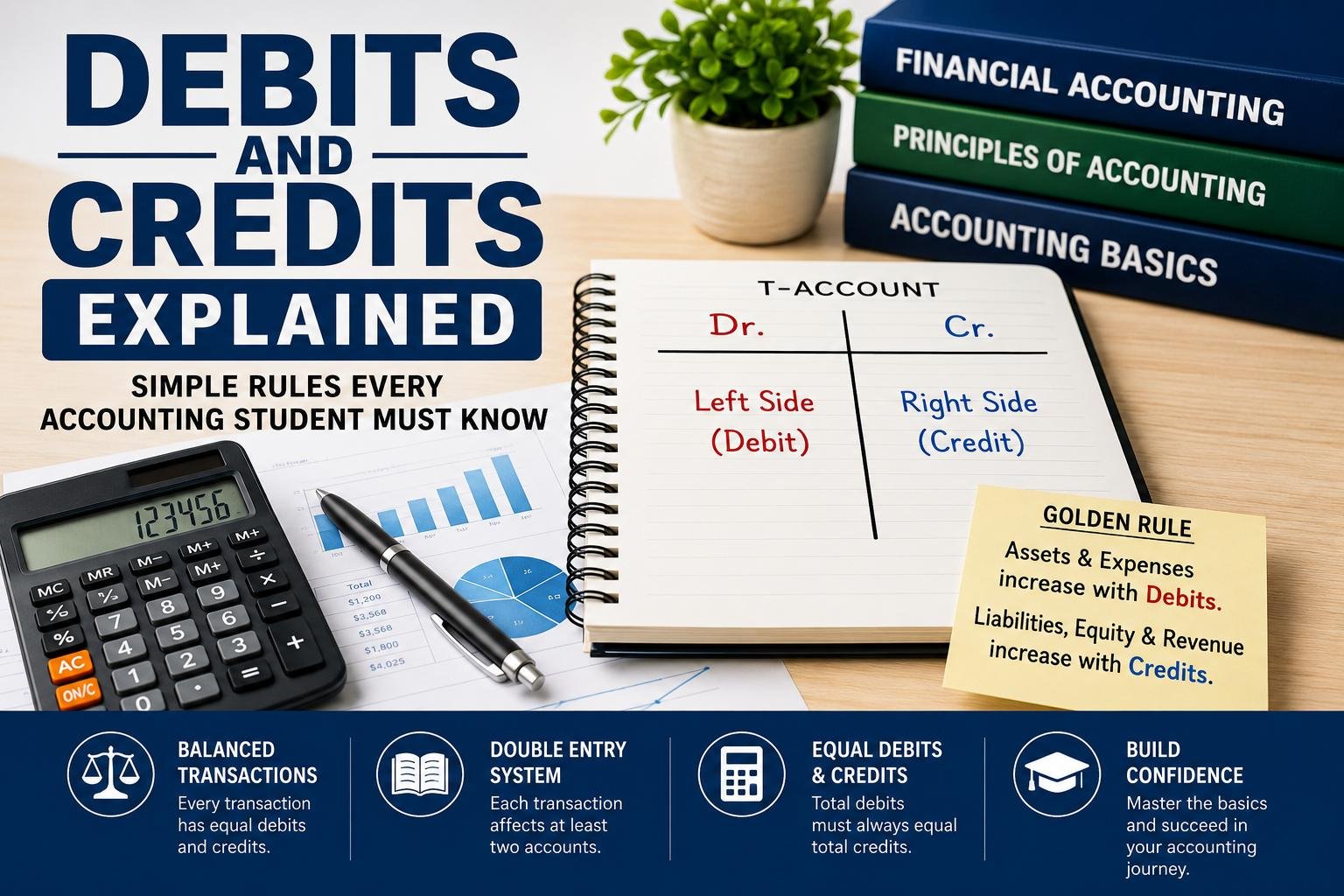 Debits and Credits Explained: Simple Rules Every Accounting Student Must Know 2 Debits and Credits Explained with accounting journal entries